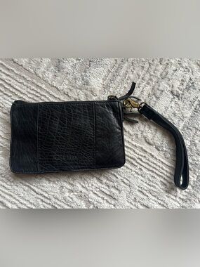 Day & Mood Black Leather Wristlet Clutch